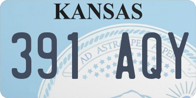 KS license plate 391AQY