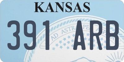 KS license plate 391ARB