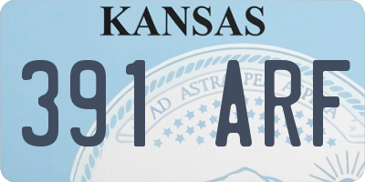 KS license plate 391ARF