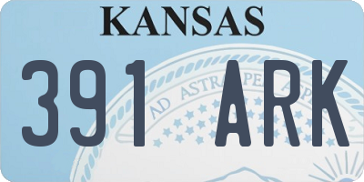 KS license plate 391ARK