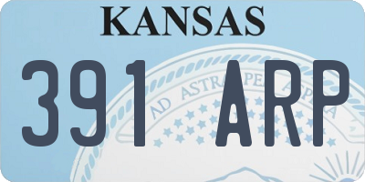KS license plate 391ARP