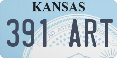 KS license plate 391ART