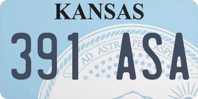 KS license plate 391ASA
