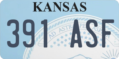 KS license plate 391ASF