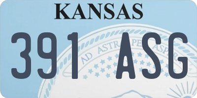 KS license plate 391ASG