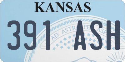 KS license plate 391ASH