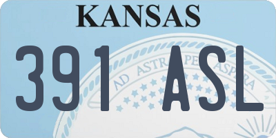 KS license plate 391ASL