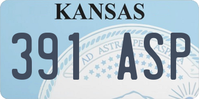 KS license plate 391ASP