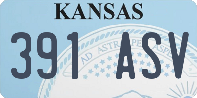 KS license plate 391ASV