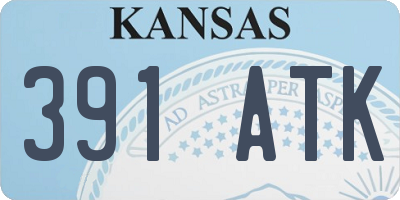 KS license plate 391ATK