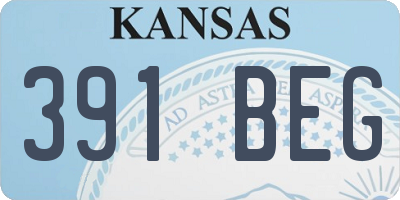 KS license plate 391BEG