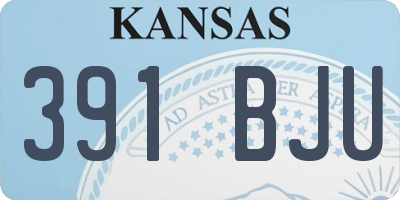 KS license plate 391BJU