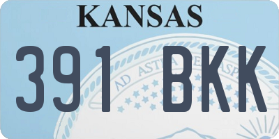 KS license plate 391BKK