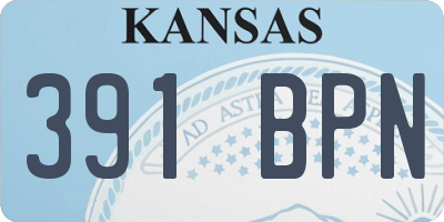 KS license plate 391BPN