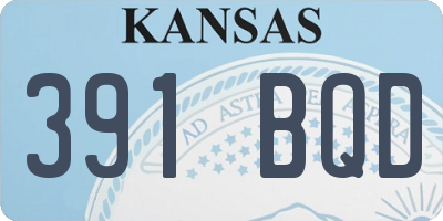 KS license plate 391BQD