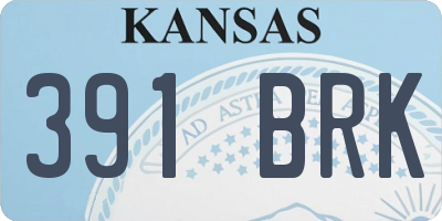 KS license plate 391BRK