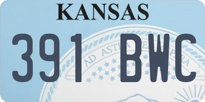 KS license plate 391BWC