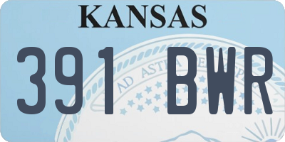 KS license plate 391BWR