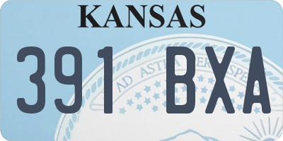 KS license plate 391BXA