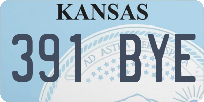KS license plate 391BYE