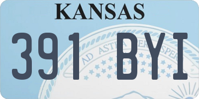 KS license plate 391BYI
