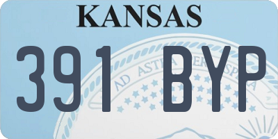 KS license plate 391BYP