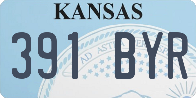 KS license plate 391BYR