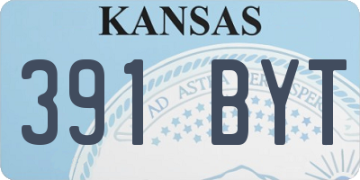 KS license plate 391BYT
