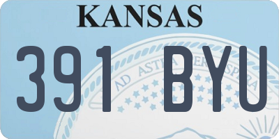 KS license plate 391BYU