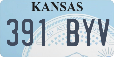 KS license plate 391BYV