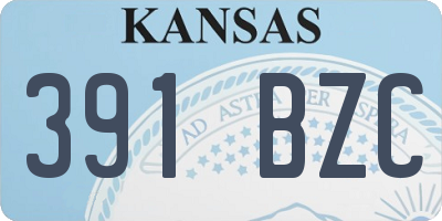 KS license plate 391BZC