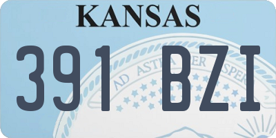 KS license plate 391BZI