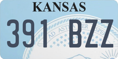 KS license plate 391BZZ