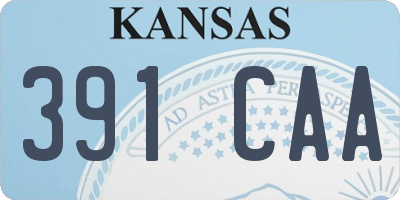 KS license plate 391CAA