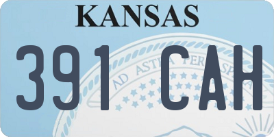 KS license plate 391CAH