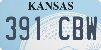 KS license plate 391CBW
