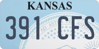 KS license plate 391CFS