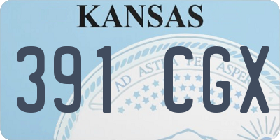KS license plate 391CGX