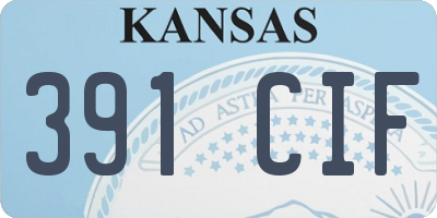 KS license plate 391CIF