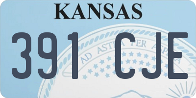 KS license plate 391CJE