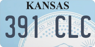 KS license plate 391CLC