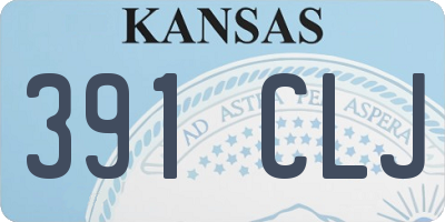 KS license plate 391CLJ