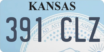 KS license plate 391CLZ