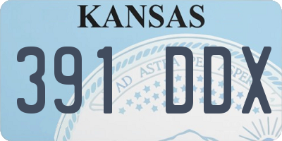 KS license plate 391DDX