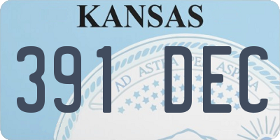 KS license plate 391DEC