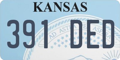 KS license plate 391DED