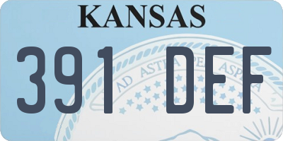 KS license plate 391DEF