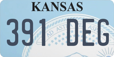 KS license plate 391DEG