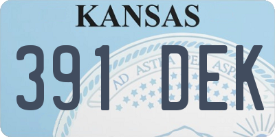 KS license plate 391DEK