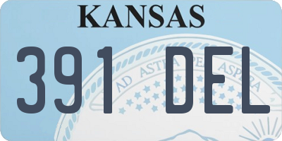 KS license plate 391DEL